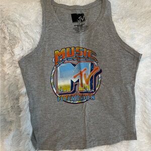 MTV Gray Tank Top with Colorful Logo